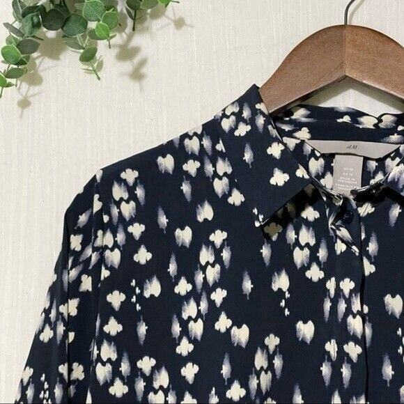 H&M Versatile Career Blouse Long Sleeve Soft Woven Office Casual Shirt Size 12 - Picture 4 of 7